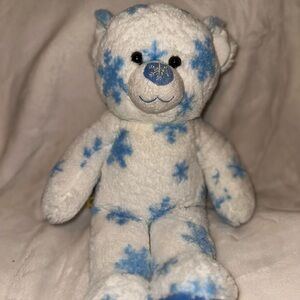 White and Blue Star Plush Bear